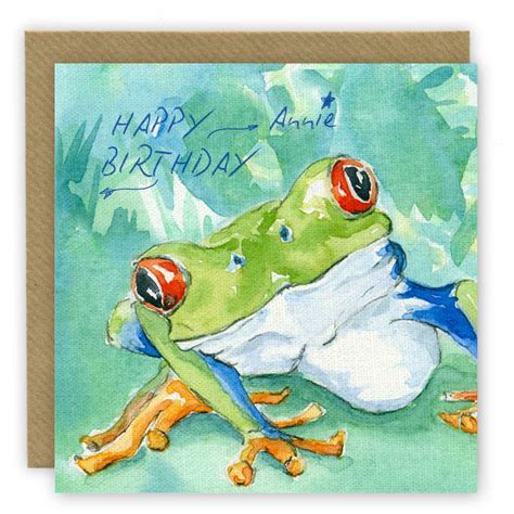 Frog Birthday Card Personalised Frog Card Age Birthday Card | Etsy