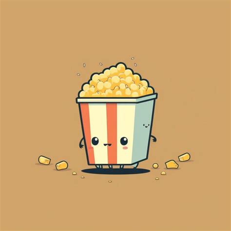 Premium Photo Cute Kawaii Popcorn Vector Illustration