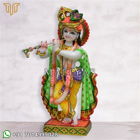 Marble Krishna Statue White Marble Krishna Murti Krishna Etsy