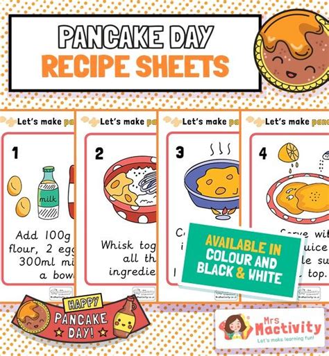 Pancake Day A4 Recipe Posters Mrs Mactivity Pancake Day Pancakes