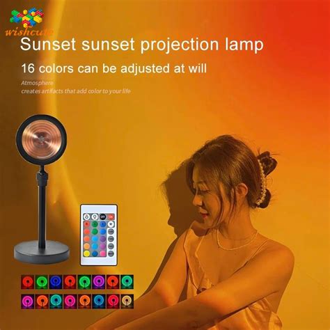 RGB Sunset LED Proyector Lámpara Luz De Noche USB Control Remoto Para