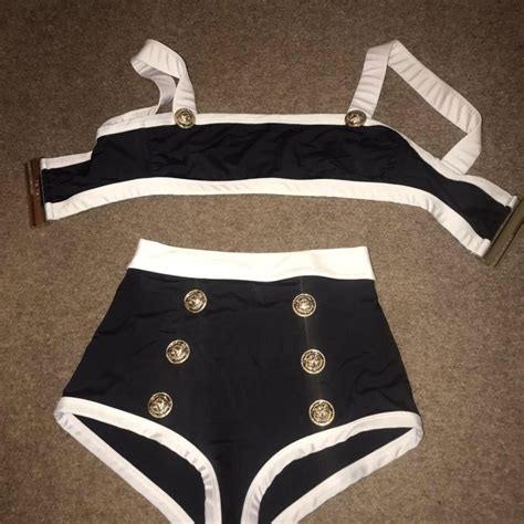 Black White Bikini Set ABOUT THE ITEM Coming Depop