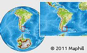 Physical Location Map Of Falkland Islands Islas Malvinas Within The