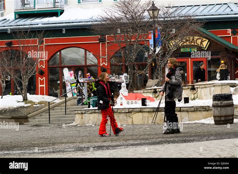 The Pedestrian Village At Mont Tremblant Ski Resort In Quebec Canada