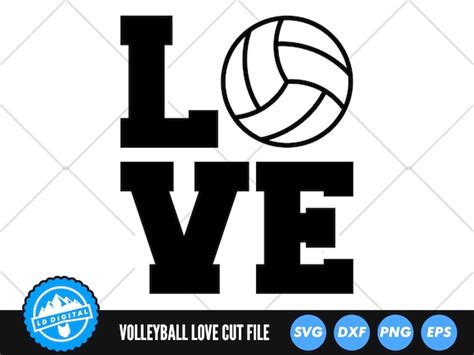 Volleyball Stacked Love Svg Files Volleyball Mum Cut Files Etsy