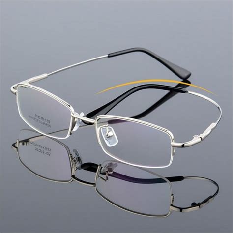 Memory Titanium Flexible Half Rimless Eyeglass Frames Rx Able Myopia Glasses Spectacles Top