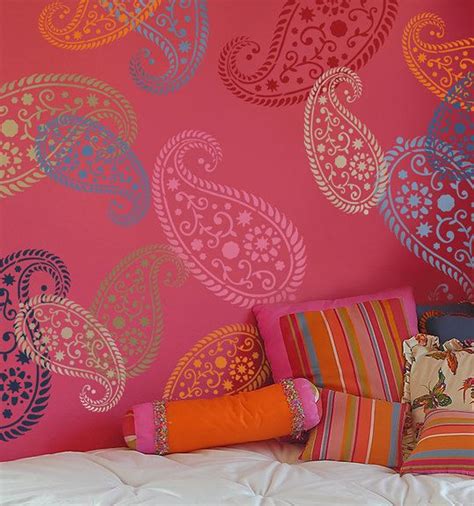 Wall Stencil Vintage Paisley MED Reusable Paisley Stencils Etsy