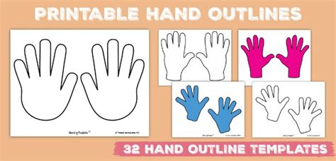 32 Hand Outline Printable Templates - World of Printables | Hand ...