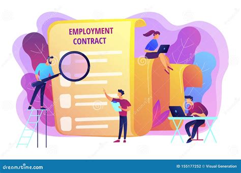 Employment Agreement Concept Vector Illustration Stock Vector Illustration Of Background Form