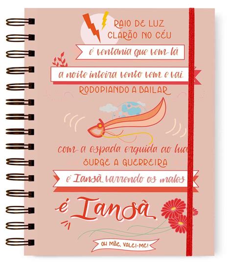 Planner agenda ou caderno A5 a ilustração de Iansã o ponto