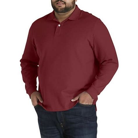 Harbor Bay By Dxl Mens Big And Tall Honeycomb Piqué Polo Shirt Merlot