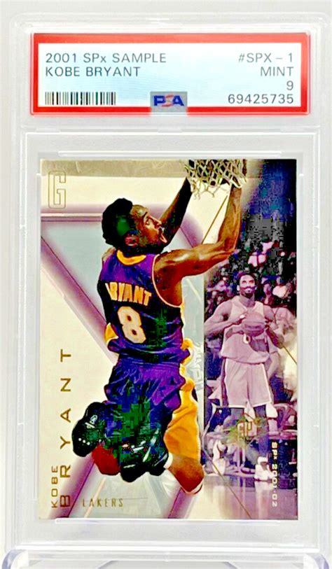 2001 Upper Deck SPx NBA Sample Card SPx 1 Kobe Bryant LA Lakers PSA 9