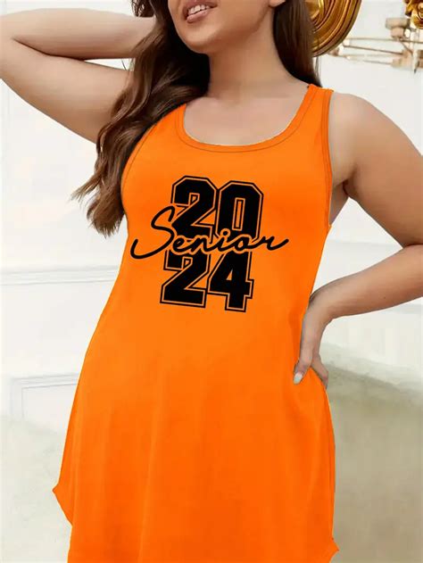 New Year Casual Nightdress Women S Plus Size Letter Print Temu Canada