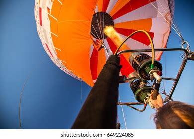 Hot Air Baloon Rising High Dawn Stock Photo 649224085 Shutterstock