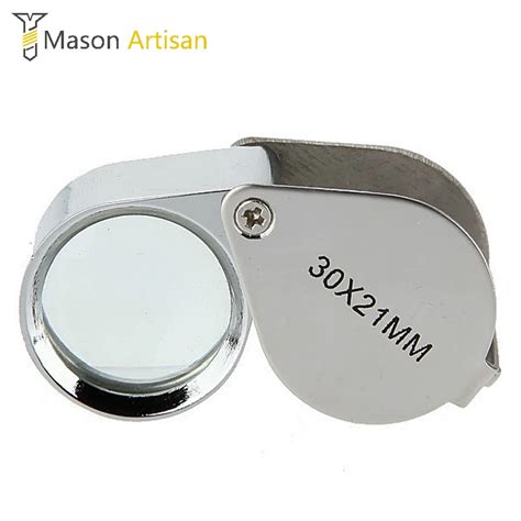 1piece 30x Mini Folding Magnifier Jeweler Loupe Portable Magnifying Glass Pocket Handhold Tools