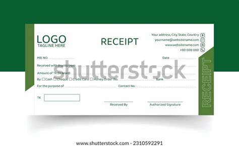 Corporate Receipt Book Template Flat Horizontal Stock Vector (Royalty Free) 2310592291 ...