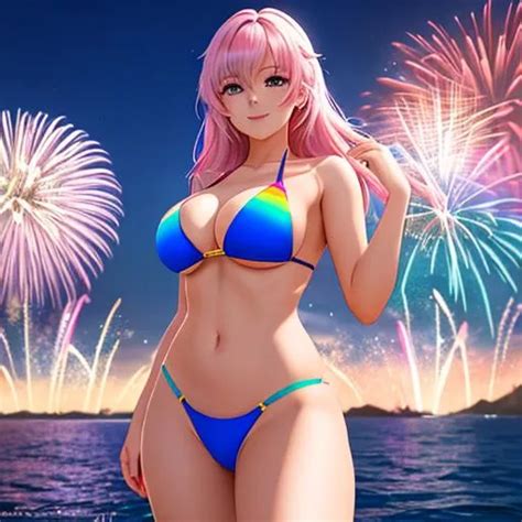 Anime Waifu Age Womans In A Color Bikini Clea Openart