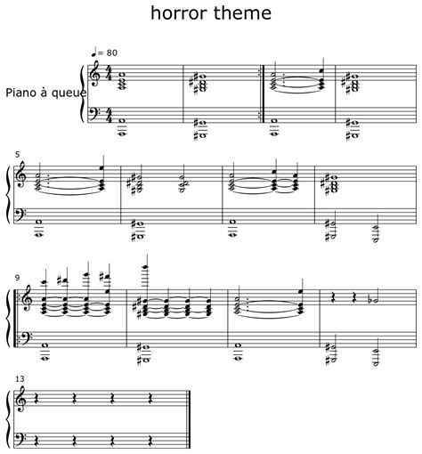 horror theme - Sheet music for Piano