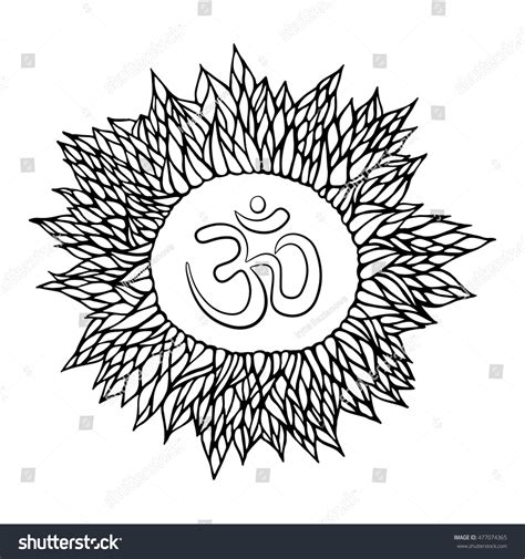 Hand Drawn Ohm Symbol Indian Diwali Stock Vector Royalty Free