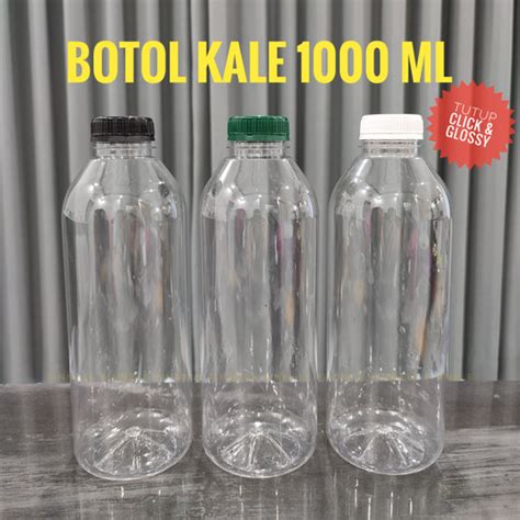 Jual Botol Kale 1 Liter 1000ml 45gr Ready Stock Hitam SEDANG 49gr