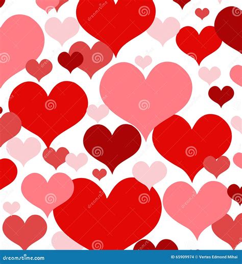 Vector Illustration With Red Love Hearts Stock Vector Illustration Of