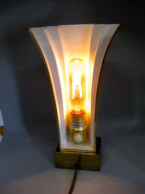 Stiffel Art Deco Revival Brass Desk Or Table Fan Lamp Uplight Circa 1970s For Sale At 1stdibs