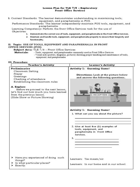 Lo 2 Use Fos Tools Equipment And Paraphernalia Pdf Learning
