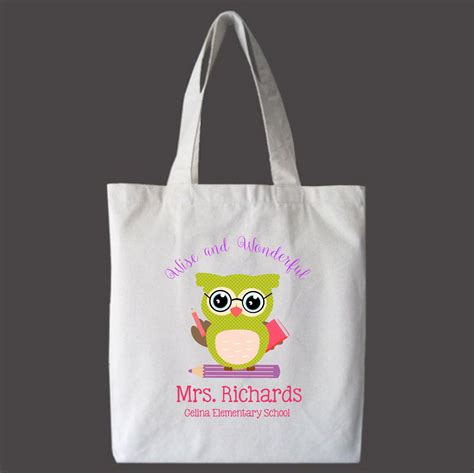 Personalized Teacher Canvas Tote Bag | semashow.com