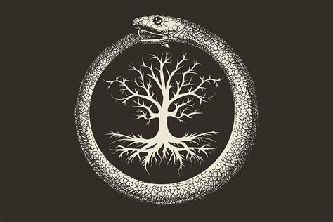 Download Esoteric Ouroboros And Tree Of Life Wallpaper