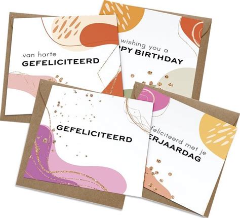 Tallies Cards Greeting Ansichtkaarten Gefeliciteerd Abstract