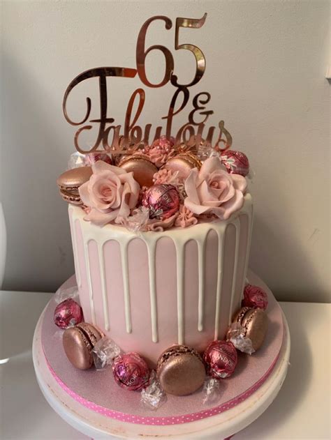 65th Birthday Cake Rose Gold Drip Cake Pink In 2024 65 Birthday