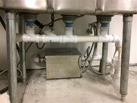 3 Basin Sink + Dishwasher Indirect Drain to Grease Trap? : r/Plumbing