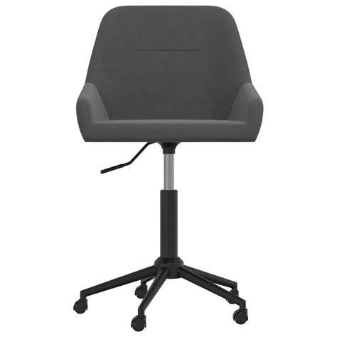 LeDivil Chaise pivotante de bureau Gris foncé Velours HB A63