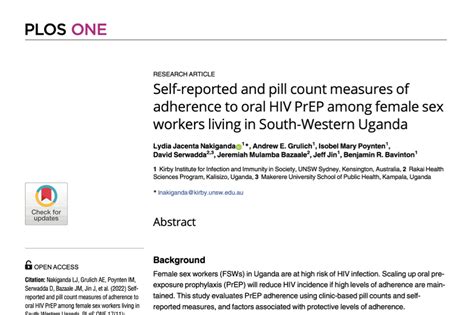 Self Reported And Pill Count Measures Of Adherence To Oral Hiv Prep Among Female Sex Workers