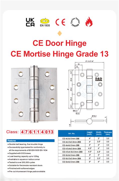 Ce Bs En Stainless Steel Door Hinge En Fire Rated D D