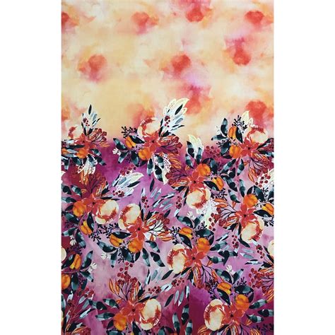 Popeline Viscose Impression Digitale Fleurs Et Baies Multicolore Snaply