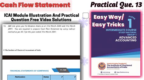 Practical Que Icai Module Ca Inter Cash Flow Statement Practical