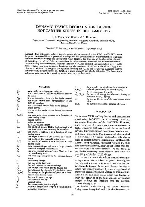 PDF Dynamic Device Degradation During Hot Carrier Stress In DDD N MOSFETs DOKUMEN TIPS