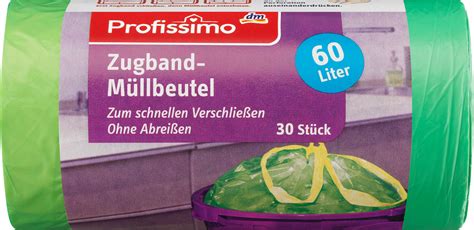 Profissimo Müllbeutel 60L mit Zugband 30 St dauerhaft günstig online