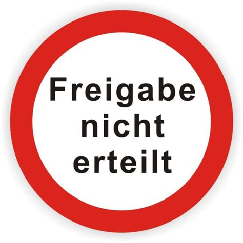 Qualit Tsicherung Pr Fplakette Freigabe Nicht Erteilt Durchmesser