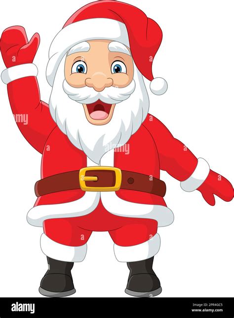 Cartoon Happy Santa Claus Waving Hand Stock Vector Image And Art Alamy
