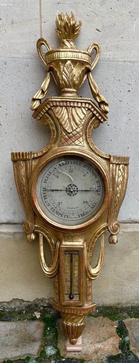 Proantic Louis Xvi Period Barometer In Golden Wood