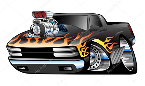 Lifted Rat Rod Hot Rod Pickup Truck Illustration Stock Vector