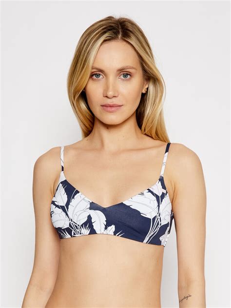 Roxy Bikini Oberteil Printed Beach Classics ERJX304071 Dunkelblau