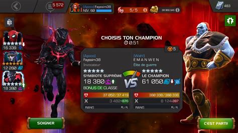 Alliance War The Champion Boss R5 Vs Symbiote Supreme Marvel Mcoc Youtube