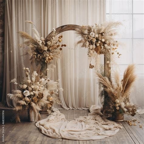 Boho Floral Arch Backdrop Maternity Backdrop Overlays Floral