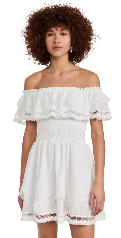 Peixoto Wyatt Lace Trim Dress In White Modesens