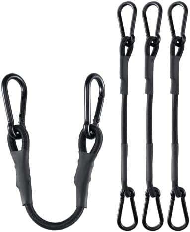 12 Real Heavy Duty Carabiner Bungee Cord Outdoor With 190 Lbs Max