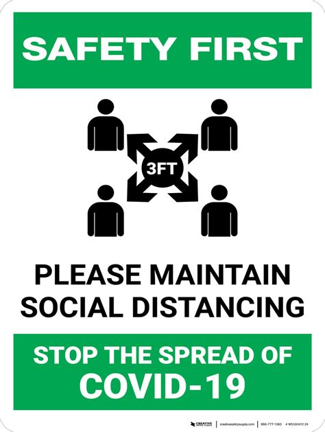 Safety First Please Maintain Social Distancing Stop The Spread With