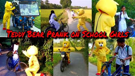 Teddy Bear Prank On School Girls 😂😂 Girls Irritating Video 🤣🤣